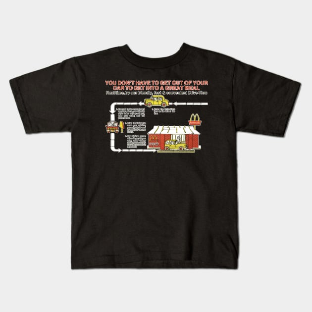 McDonald's Drive Thru Instructions Kids T-Shirt by RetroZest